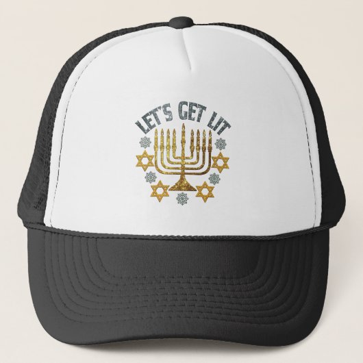 Laten we weg - Happy Hanukkah Jewish Holiday Gift Trucker Pet (Voorkant)