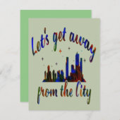 Laten we weg van de stad, grappige feestdag feestdagenkaart (Voorkant / Achterkant)