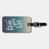 Laten we wegrennen | Dreamy Blue Ombre Bagagelabel (Voorkant horizontaal)