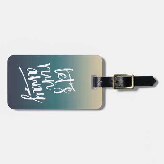 Laten we wegrennen | Dreamy Blue Ombre Bagagelabel (Voorkant horizontaal)