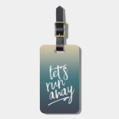 Laten we wegrennen | Dreamy Blue Ombre Bagagelabel (Voorkant verticaal)