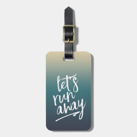 Laten we wegrennen | Dreamy Blue Ombre Bagagelabel (Voorkant verticaal)