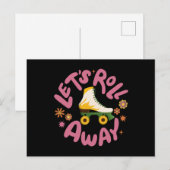 Laten we wegrollen Roller Skates Briefkaart (Voorkant / Achterkant)