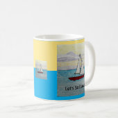 Laten we wegvaren! Red Sailboat mok (Voorkant rechts)