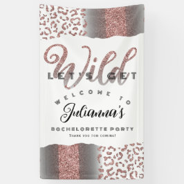 Laten we Wild Animal Print Bachelorette Welkom Spandoek