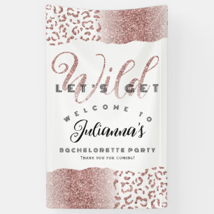 Laten we Wild Animal Print Bachelorette Welkom Spandoek