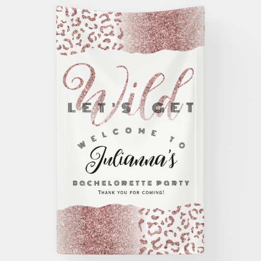 Laten we Wild Animal Print Bachelorette Welkom Spandoek (Verticaal)