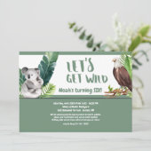 Laten we Wild Birthday Party halen Kaart (Staand voorkant)