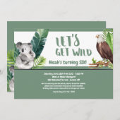 Laten we Wild Birthday Party halen Kaart (Voorkant / Achterkant)