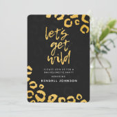 Laten we Wild Black en Gold Leopard Bachelorette k Kaart (Staand voorkant)