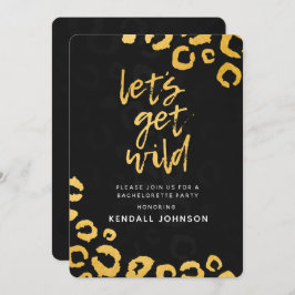 Laten we Wild Black en Gold Leopard Bachelorette k Kaart