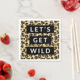 Laten we Wild Cheetah Bachelorette Feest  Servet