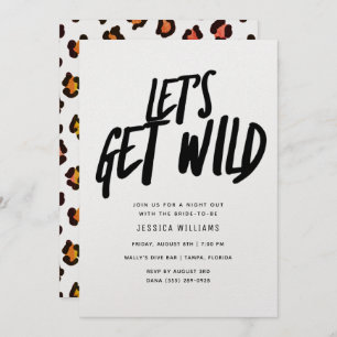Laten we Wild Cheetah Bachelorette Night uitpakken Kaart
