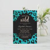 Laten we Wild Chic Leopard Blauw afdrukken Kaart (Staand voorkant)