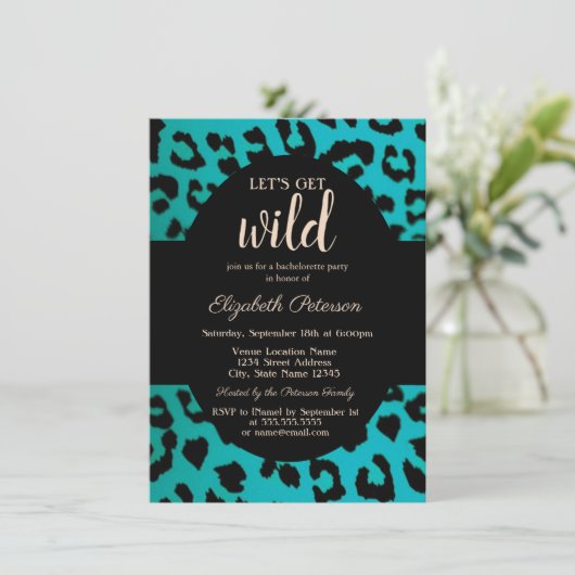 Laten we Wild Chic Leopard Blauw afdrukken Kaart (Staand voorkant)