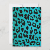 Laten we Wild Chic Leopard Blauw afdrukken Kaart (Achterkant)