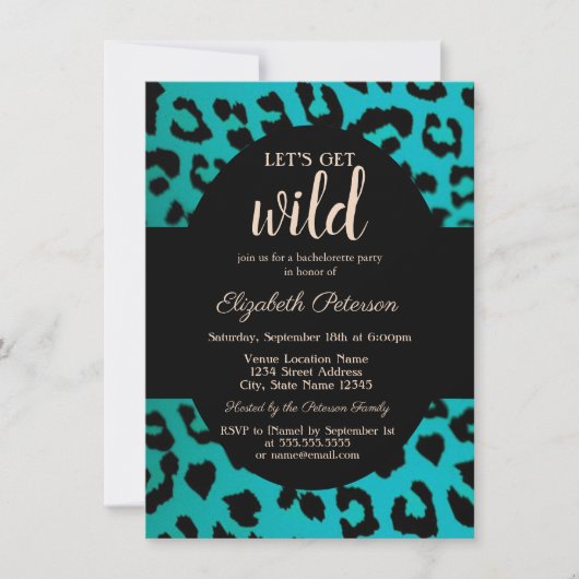 Laten we Wild Chic Leopard Blauw afdrukken Kaart (Voorkant)