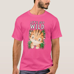 Laten we wild dierentuin dieren safari feest bij d t-shirt