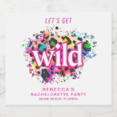 Laten we wild doen Cheetah Bachelorette Party Sparkling Wijnetiket (Enkel label)