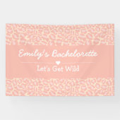 Laten we Wild Fun Cheetah Pink Bachelorette Party  Spandoek (Horizontaal)