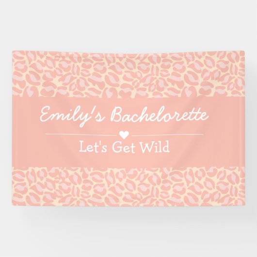 Laten we Wild Fun Cheetah Pink Bachelorette Party  Spandoek (Horizontaal)