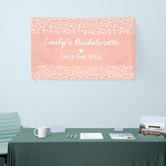 Laten we Wild Fun Cheetah Pink Bachelorette Party  Spandoek (Beurs)