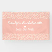 Laten we Wild Fun Cheetah Pink Bachelorette Party  Spandoek (Horizontaal)