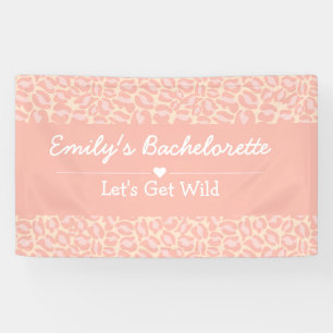 Laten we Wild Fun Cheetah Pink Bachelorette Party  Spandoek