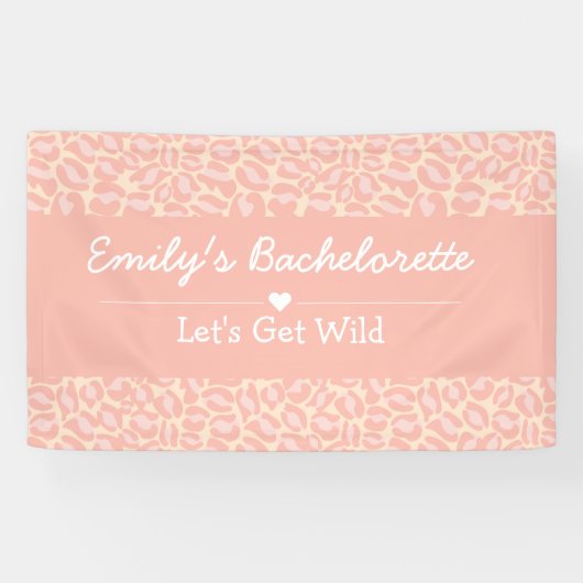 Laten we Wild Fun Cheetah Pink Bachelorette Party Spandoek (Horizontaal)