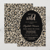 Laten we Wild Glitter Leopard Print Bachelorette k Kaart (Voorkant / Achterkant)