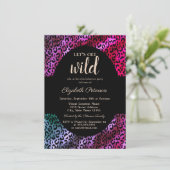 Laten we Wild Gold Leopard Paarse afdrukken Kaart (Staand voorkant)