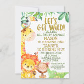 Laten we Wild Goud Joint Safari Dieren Verjaardag  Kaart (Voorkant)