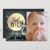 Laten we Wild Howling Wolf 1e Verjaardag Foto Kaart (Voorkant / Achterkant)