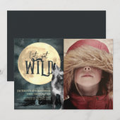 Laten we Wild Howling Wolf Verjaardag Foto Kaart (Voorkant / Achterkant)