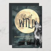 Laten we wild huilen wolf verjaardag kaart (Voorkant / Achterkant)