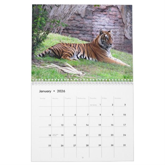 Laten we Wild II gaan - Wilde Animal Calendar Edit Kalender (Jan 2026)