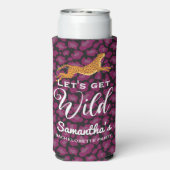 Laten we Wild Leopard Cheetah Print Bachelorette Seltzer Blikjeskoeler (Seltzer Achterkant)
