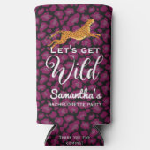 Laten we Wild Leopard Cheetah Print Bachelorette Seltzer Blikjeskoeler (Voorkant)