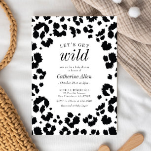Laten we Wild Leopard Print Baby shower halen Kaart