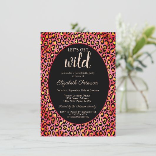 Laten we Wild Leopard Print Bachelorette halen Kaart (Staand voorkant)