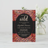 Laten we Wild Leopard Print Red Bachelorette Kaart (Staand voorkant)