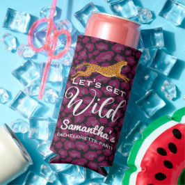 Laten we Wild Luipaard Cheeta Print Bachelorette F Seltzer Blikjeskoeler