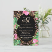 Laten we wild luipaard print tropisch kaart (Staand voorkant)