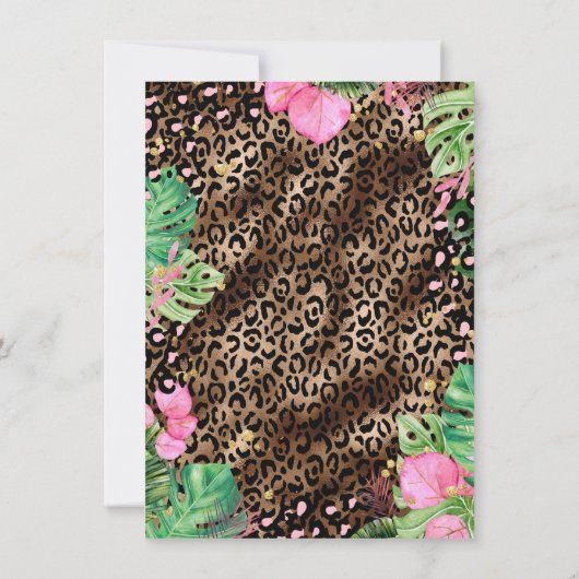 Laten we wild luipaard print tropisch kaart (Achterkant)