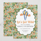 Laten we Wild Macaw Oerwoud Tropical Birthday neme Kaart (Voorkant / Achterkant)