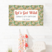 Laten we Wild Macaw Oerwoud Tropical Birthday neme Spandoek (Insitu)