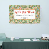 Laten we Wild Macaw Oerwoud Tropical Birthday neme Spandoek (Beurs)