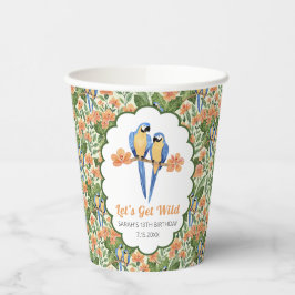 Laten we Wild Macaw Oerwoud Tropical nemen Papieren Bekers