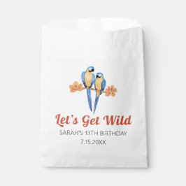 Laten we Wild Macaw Oerwoud Waterverf Bedankzakje