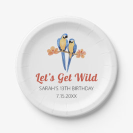 Laten we Wild Macaw Oerwoud Waterverf Papieren Bordje